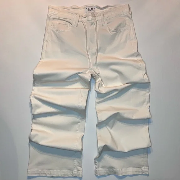 PAIGE Carly Drawstring Waistband Tie Wide Leg Stretch Pants Women's Size 27 - Picture 5 of 10